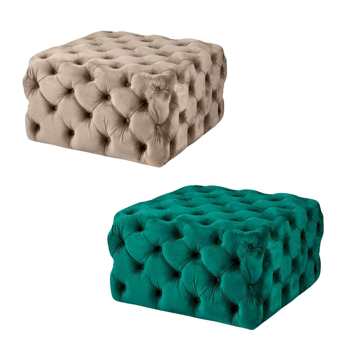 Fade Pouf Maia in Tessuto e Metallo Due Colori 80x80x45 cm