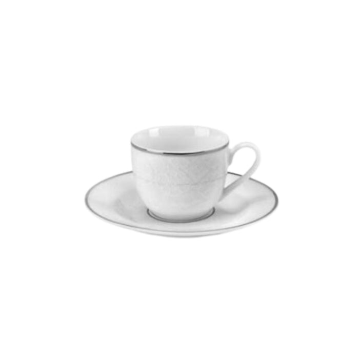 Fade Set 6 Tazze da Caffè Nina in Porcellana Premium con Filo di Platino
