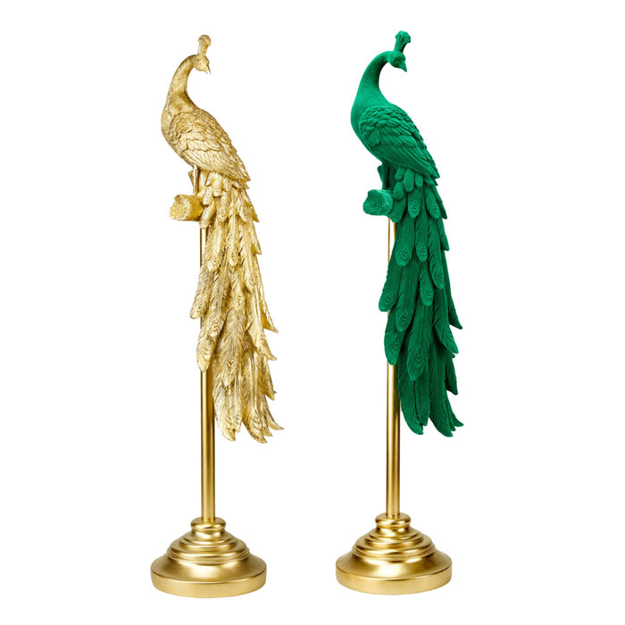 Fade Pavone Ornamentali in Oro o Verde da 96 cm