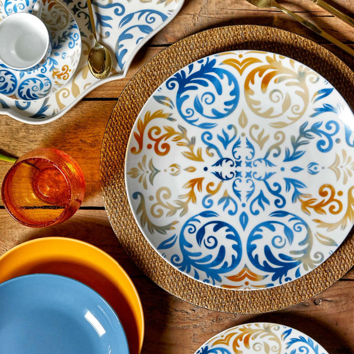 Fade Set 6 Tazze Caffè con Piatto Asia in Porcellana New Bone China