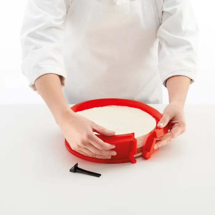 Lèkuè stampo Tondo Apribile con Piatto in Ceramica per cottura speciale in microonde 23 cm in silicone