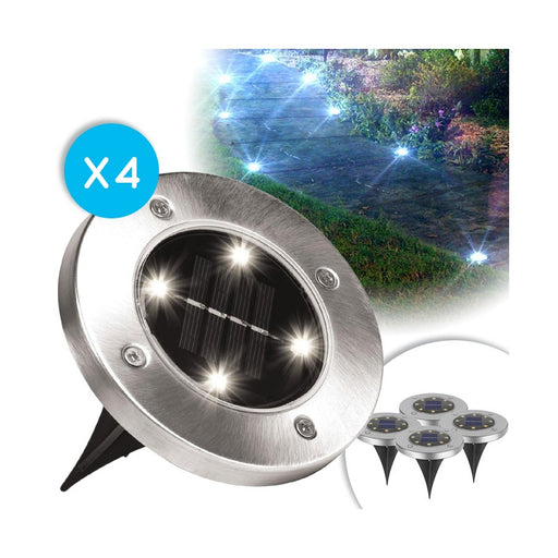 Set di 4 Disk Lights luce da giardino con sensore crepuscolare - EccellenzeCasalinghi