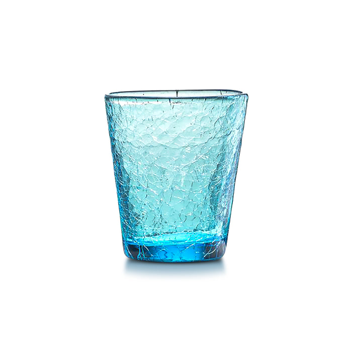 Fade Set 6 Bicchieri acqua blu in vetro con decoro Vintage